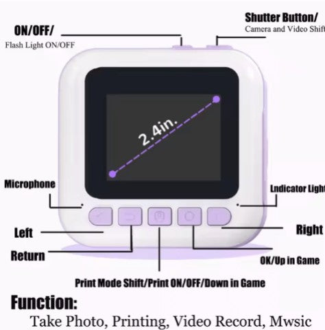 Instant Kids Printing Camera