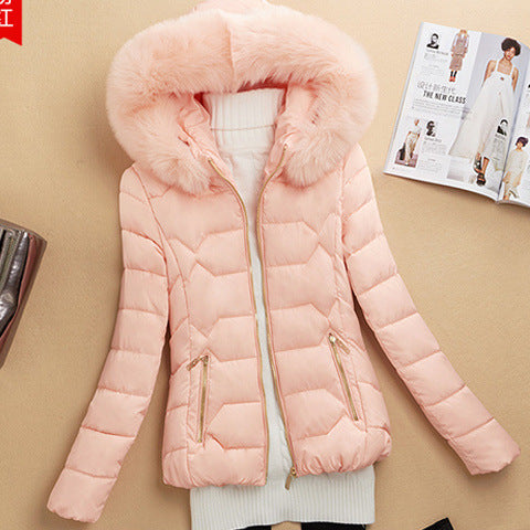 Big Fur Collar Cotton Coat Women