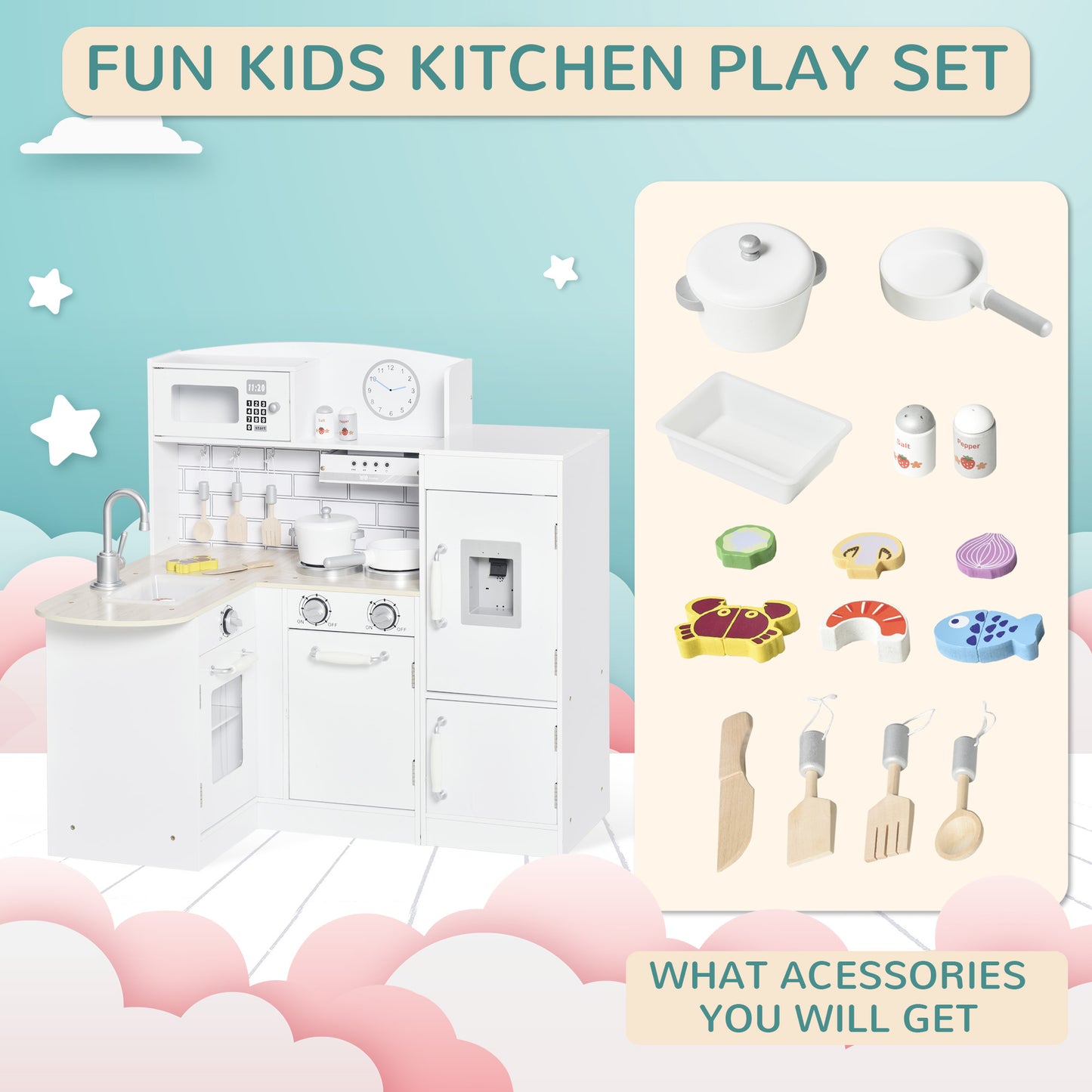 Corner Kids Kitchen Playset