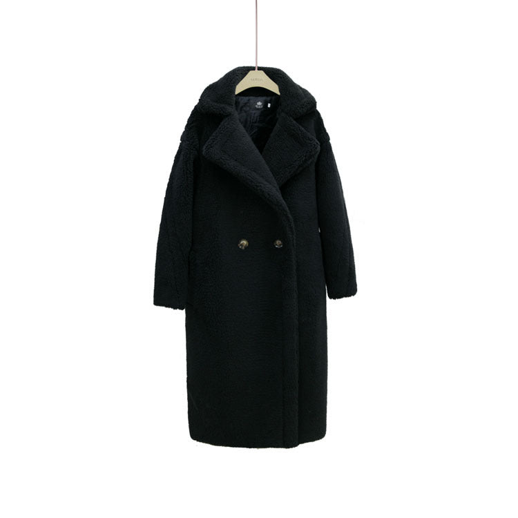 Plush Coat Ladies Long Lamb Coat Winter