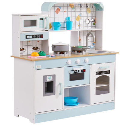 Christmas Gift! Kitchen Playset Kids Pretend Cooking Play Toy 24 Piece Accessories White