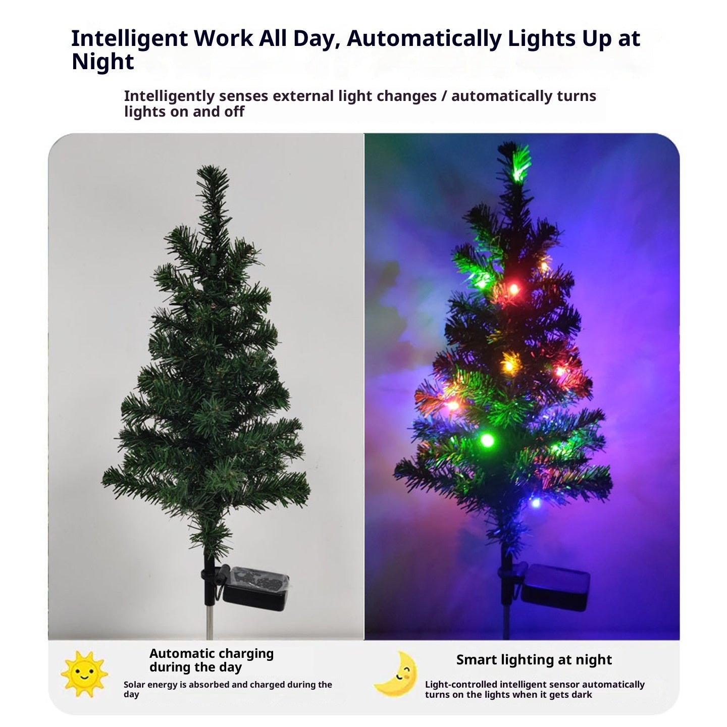 Solar Christmas Cedar Tree Lamp Outdoor Lawn Decoration