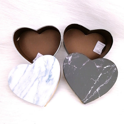 Net Red Peach Heart Box Marble Gift Box Heart-Shaped Gift Box