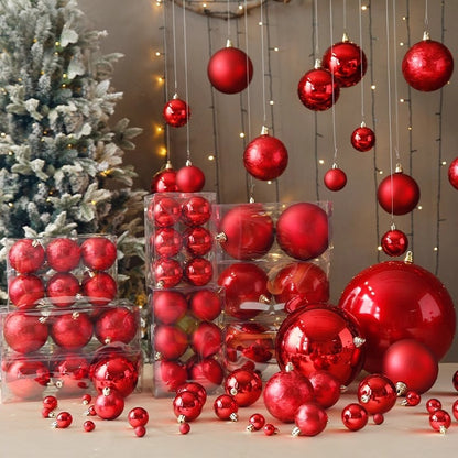 Christmas Decoration Red Ball Electroplating Plastic Christmas Tree Atmosphere Pendant