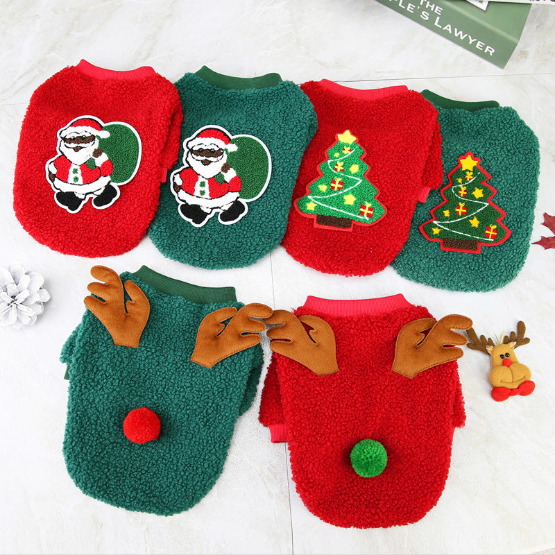 Dog Clothes Autumn And Winter Pet Clothes New Teddy Small Dog Pet Clothing Winter 21 Christmas Tree Fluffy Jacket