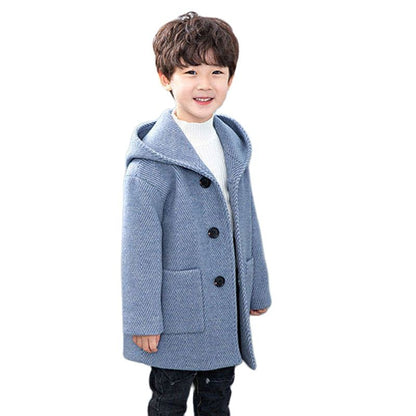 Winter Boys' Woolen Coat Mid-length Coat