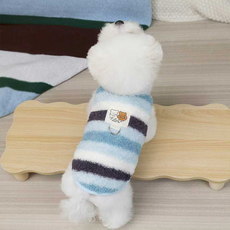 Pet Clothes For Small And Medium-sized Dogs In Autumn And Winter, Cute Little Bear Cloth Label Teddy Bichon Frise Two-legged Coat, Dog Clothes