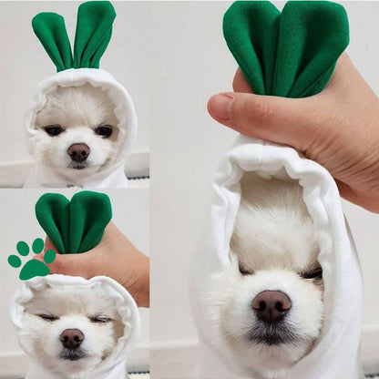 Puppy Dog Teddy Cat Plus Fleece Hooded Sweater Pet Supplies White Carrot