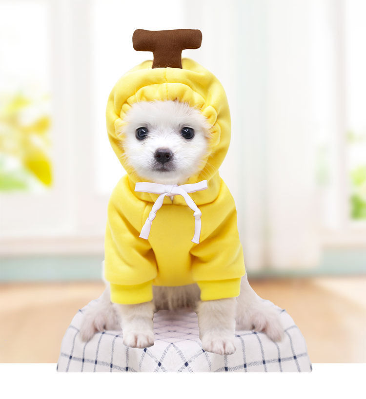 Puppy Dog Teddy Cat Plus Fleece Hooded Sweater Pet Supplies White Carrot