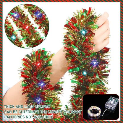 Christmas Ribbon Lights String Silk Party Decoration