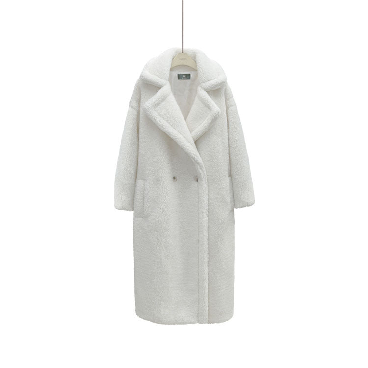 Plush Coat Ladies Long Lamb Coat Winter