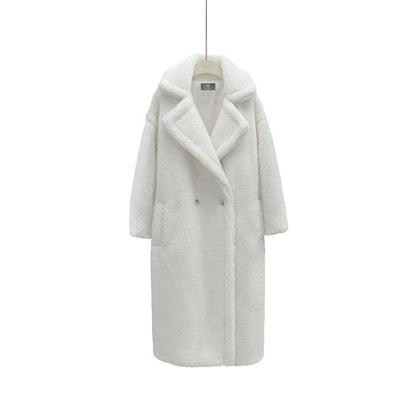 Plush Coat Ladies Long Lamb Coat Winter