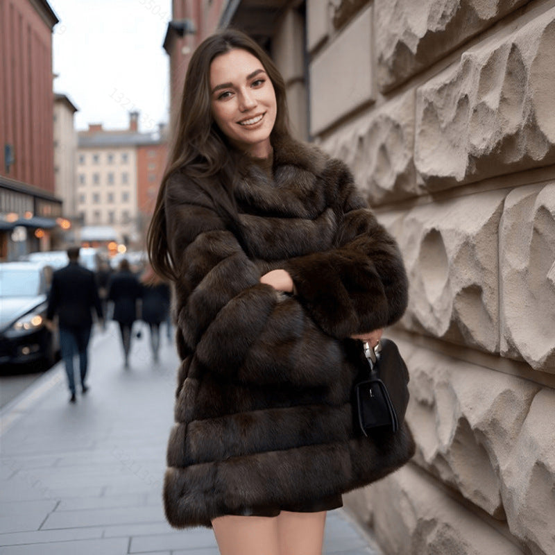 Casual Warm Loose Commuter Fur Coat